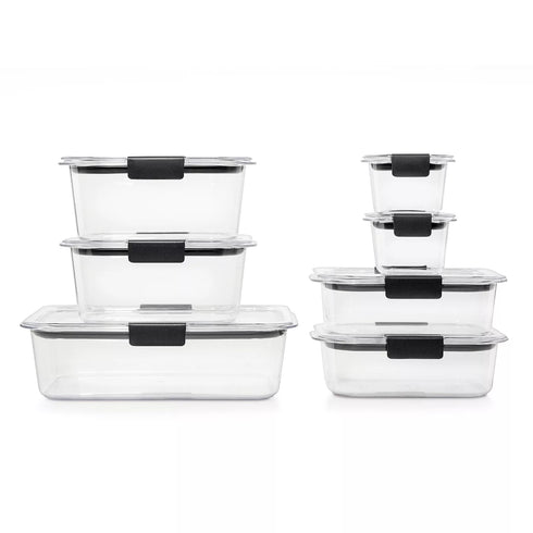 Rubbermaid Brilliance StainShield Plastic Food Storage Containers, 14-Pc. Set